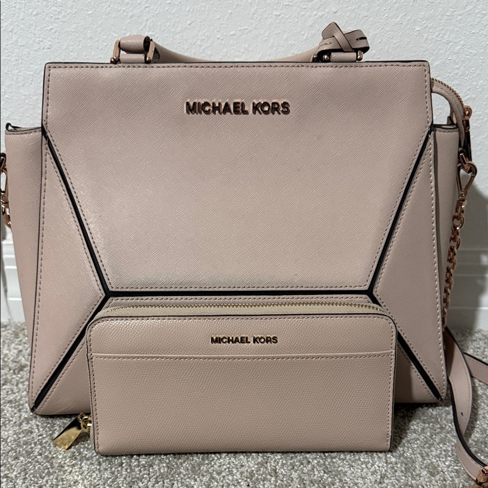 Michael Kors Women's Rose Gold Satchel & Wallet